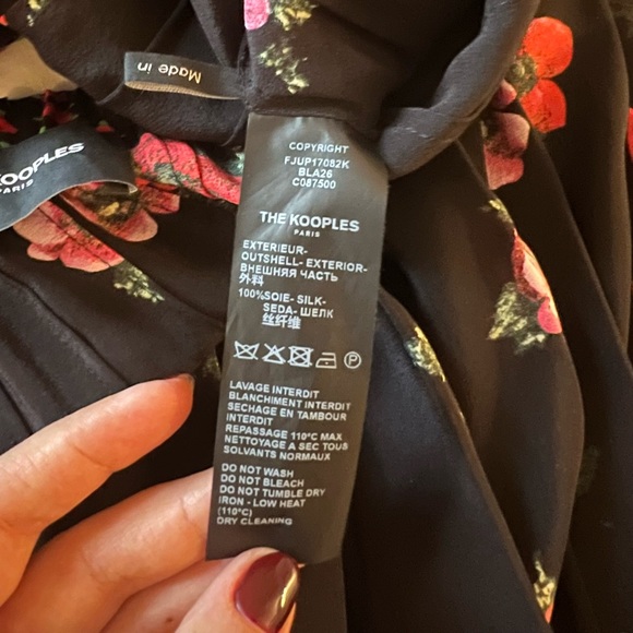 The Kooples Silk Pleated Floral Skirt - Picture 6 of 10